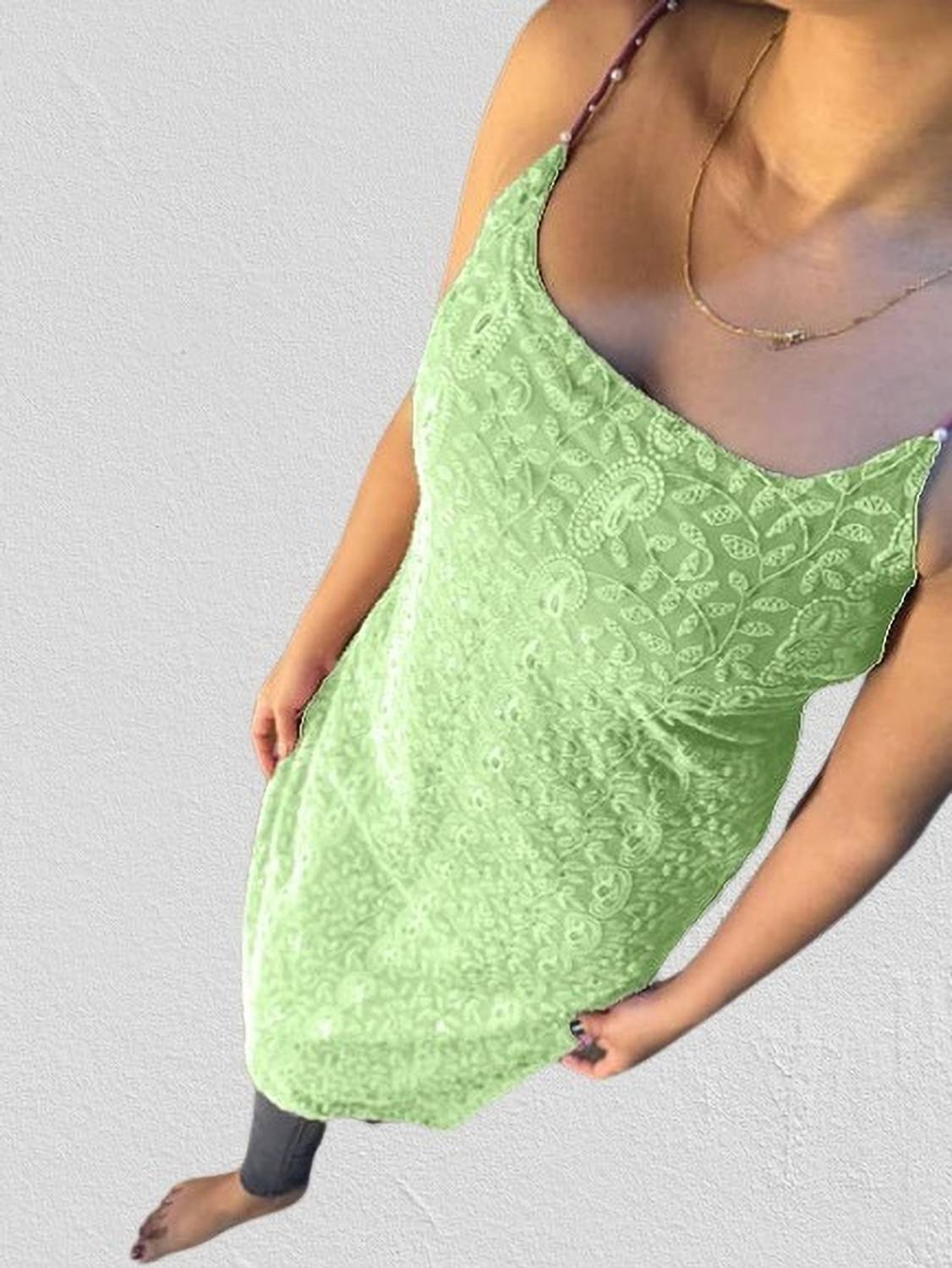 advance enterprise Women Chikan Embroidery Straight Kurta