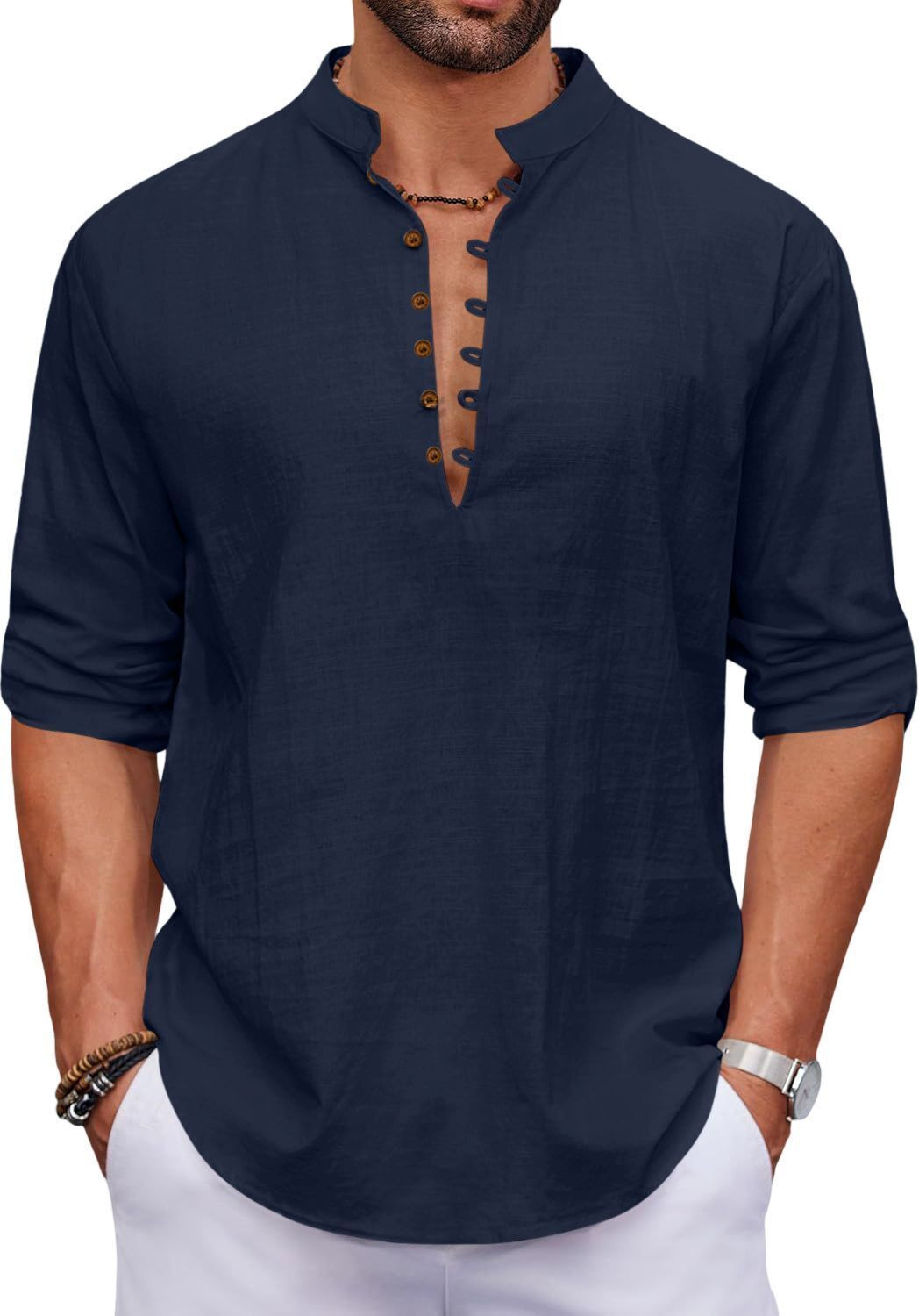 Image of ROYAL SCOUT Men Solid Straight Kurta