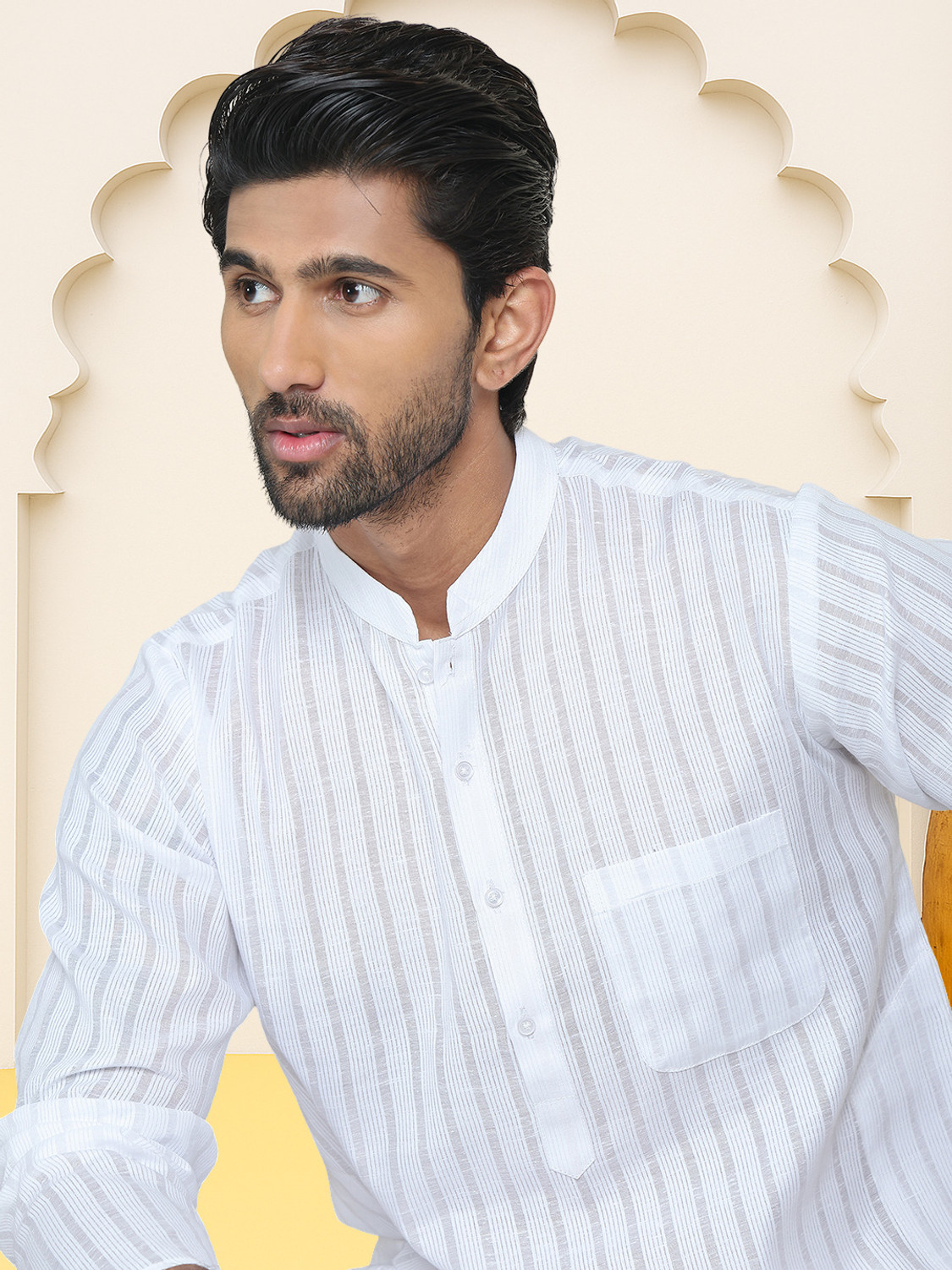 Image of Jompers Men Striped Straight Kurta