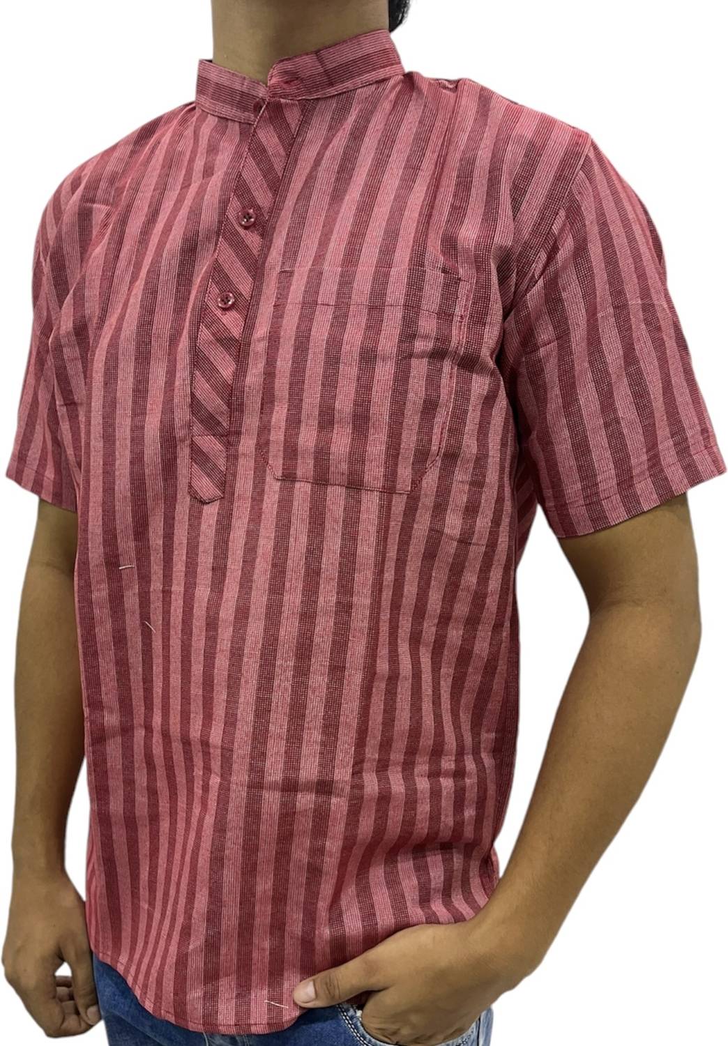MSF Men Striped Straight Kurta