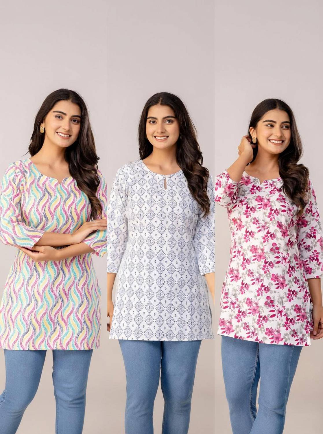 MST Women Printed Anarkali Kurta Pack of 3