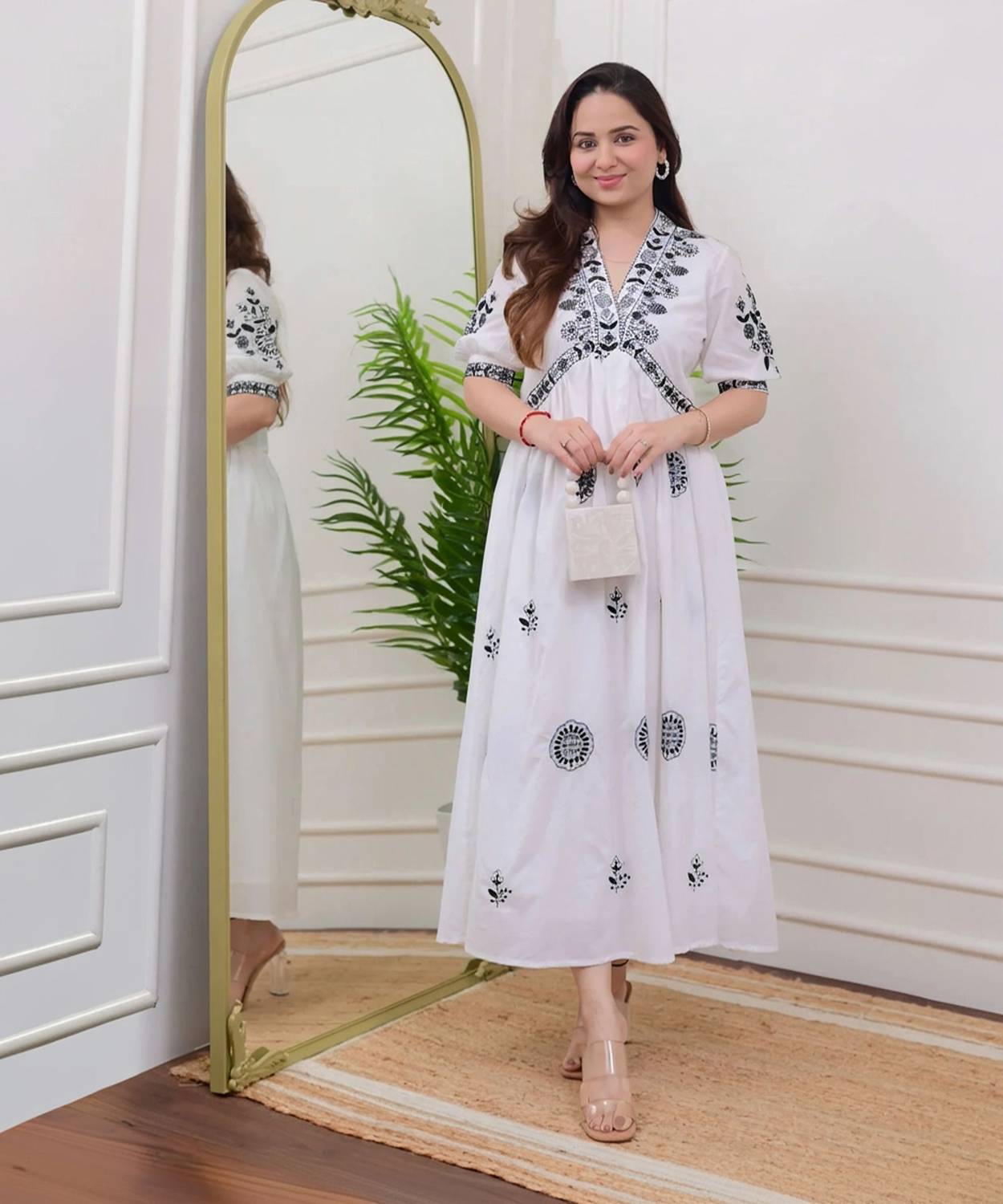 Harsh Enterprises Women Embroidered Viscose Rayon Flared Kurta (W