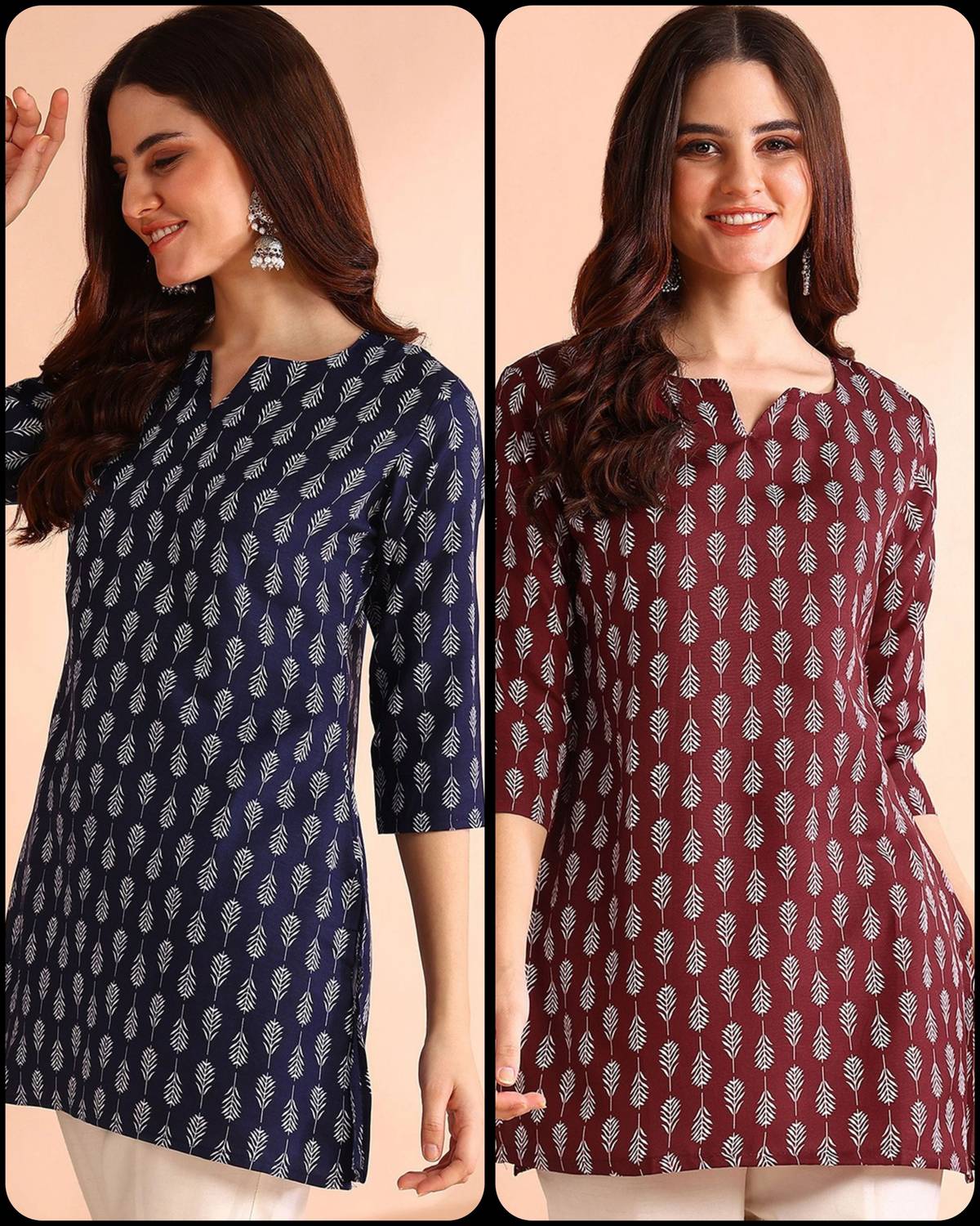 gfashion Women Printed Cotton Blend Straight Kurta (Multicolor)