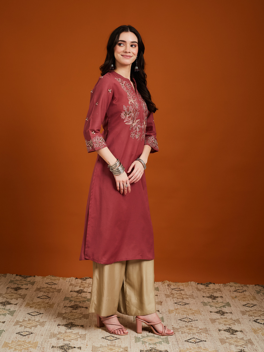 Image of ANOUK Women Embroidered Straight Kurta