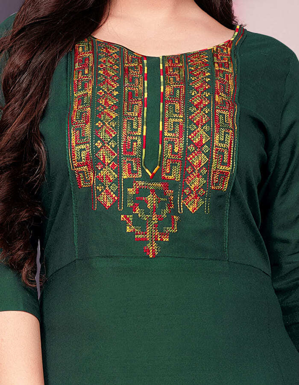 Image of Hetsa Women Embroidered A-line Kurta