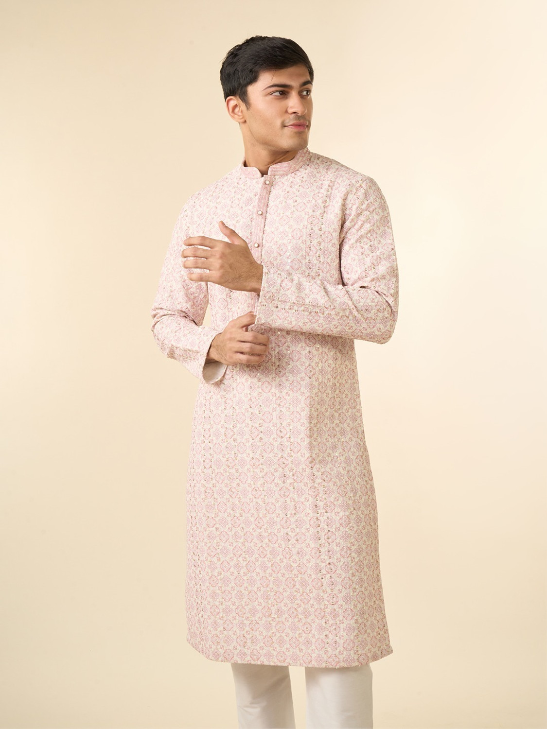 Image of DIWAS by Manyavar Men Embroidered Straight Kurta
