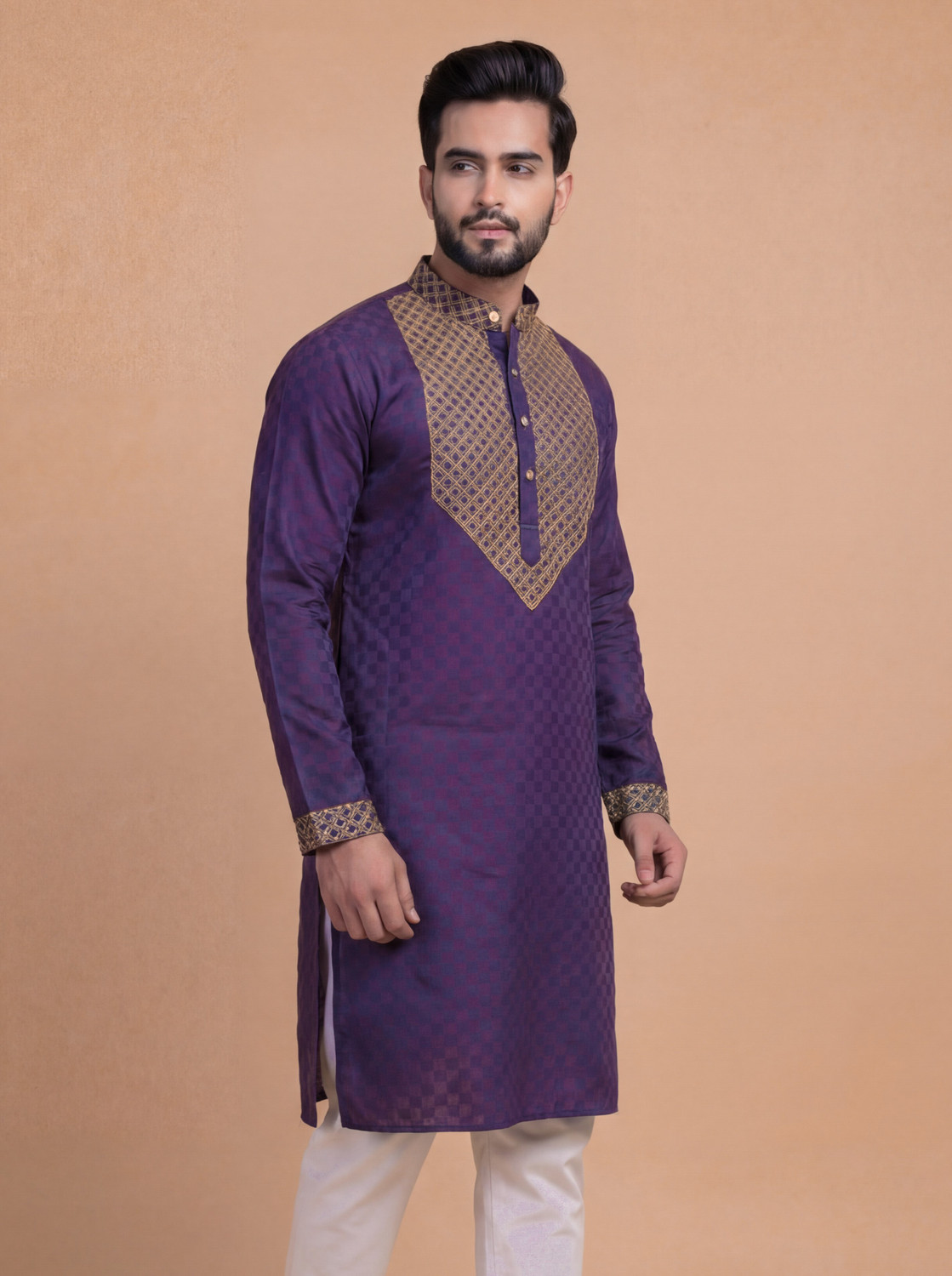 Image of Tibra Collection Men Embroidered Straight Kurta