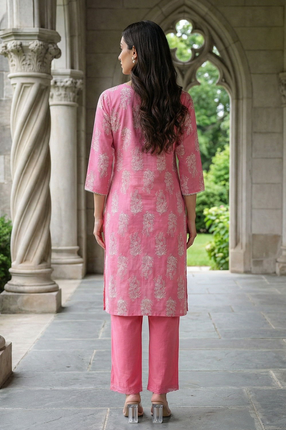 Image of W Women Floral Print Straight Kurta