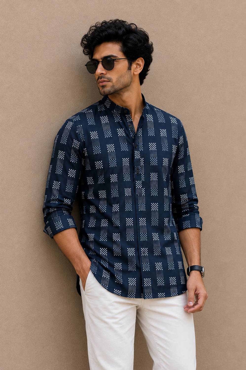 Zeven Zussen Men Printed Straight Kurta - Image 1