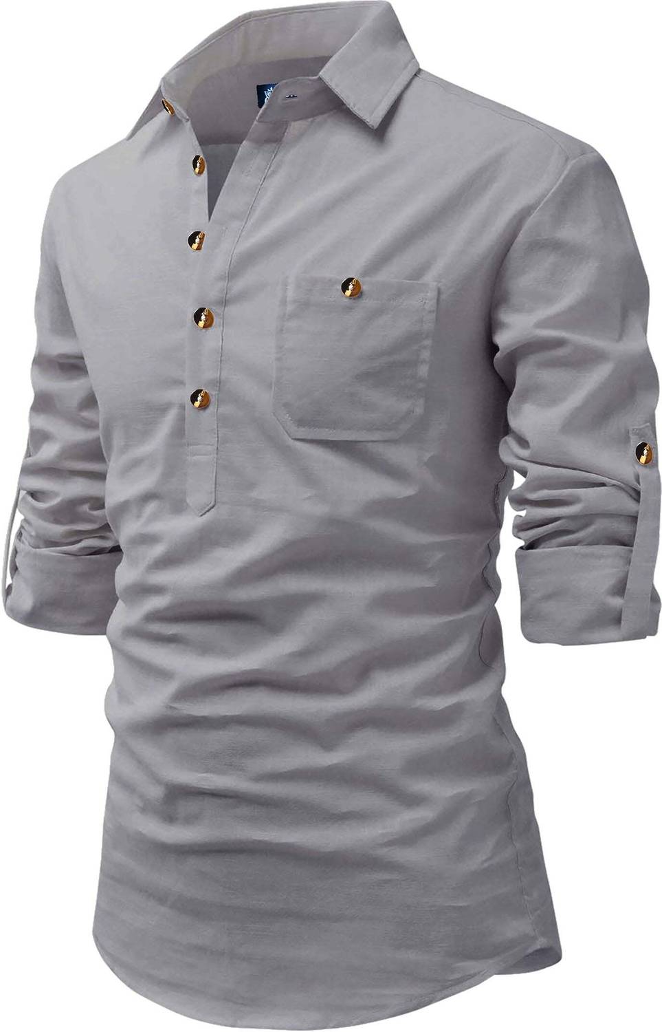 BHUVIKOO Men Solid Straight Kurta