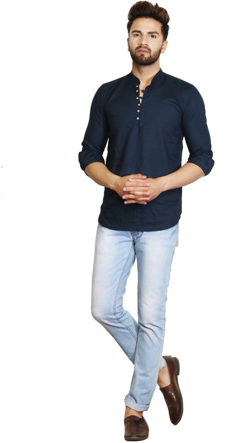 A-Okay Men Solid Straight Kurta