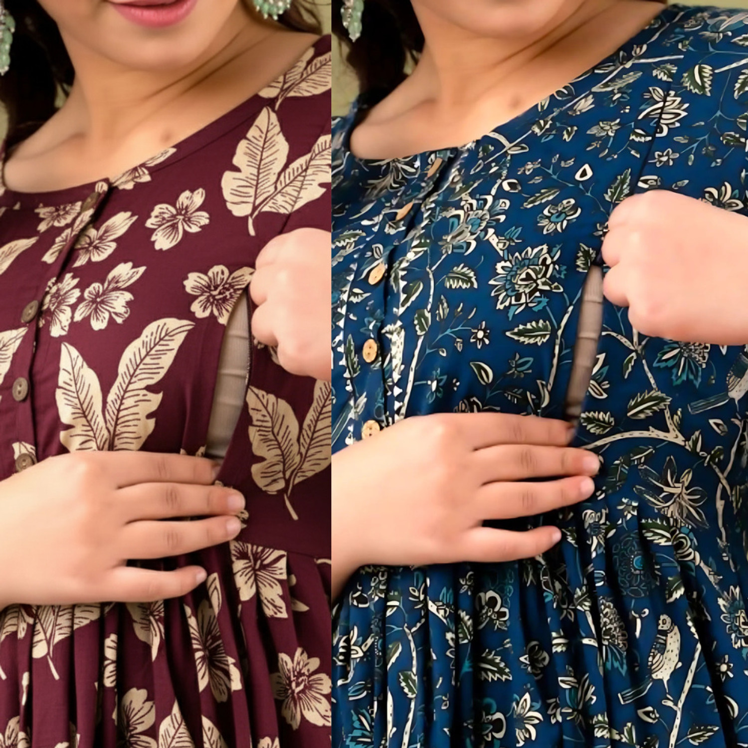 MAIJA Women Floral Print Anarkali Kurta