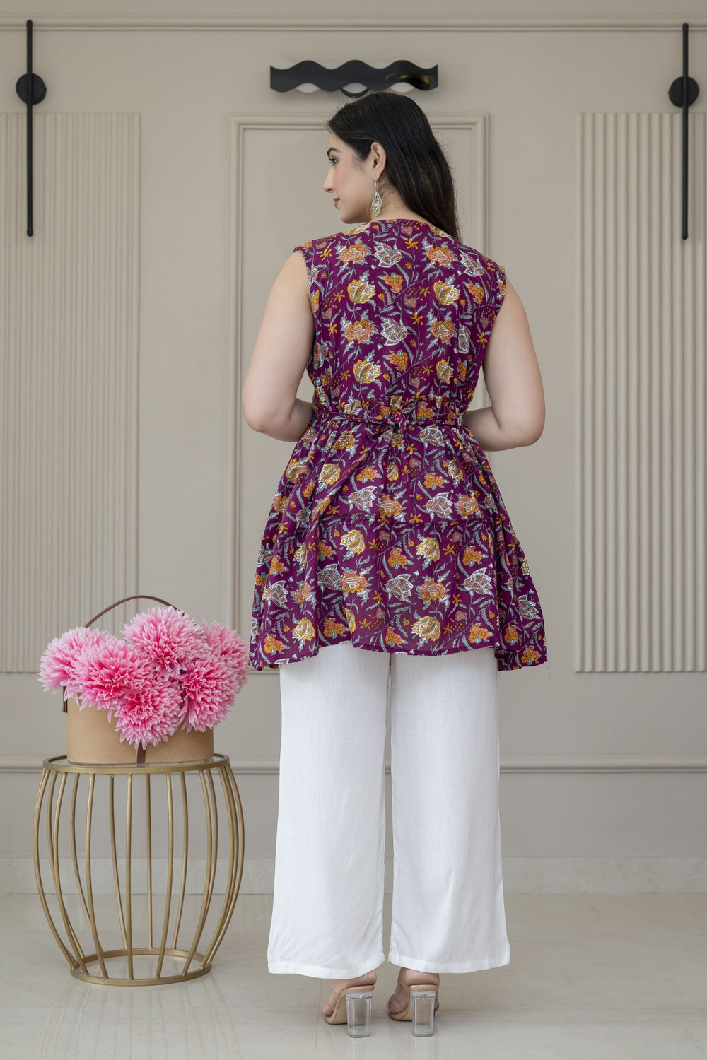 Image of Madfury Women Floral Print Anarkali Kurta