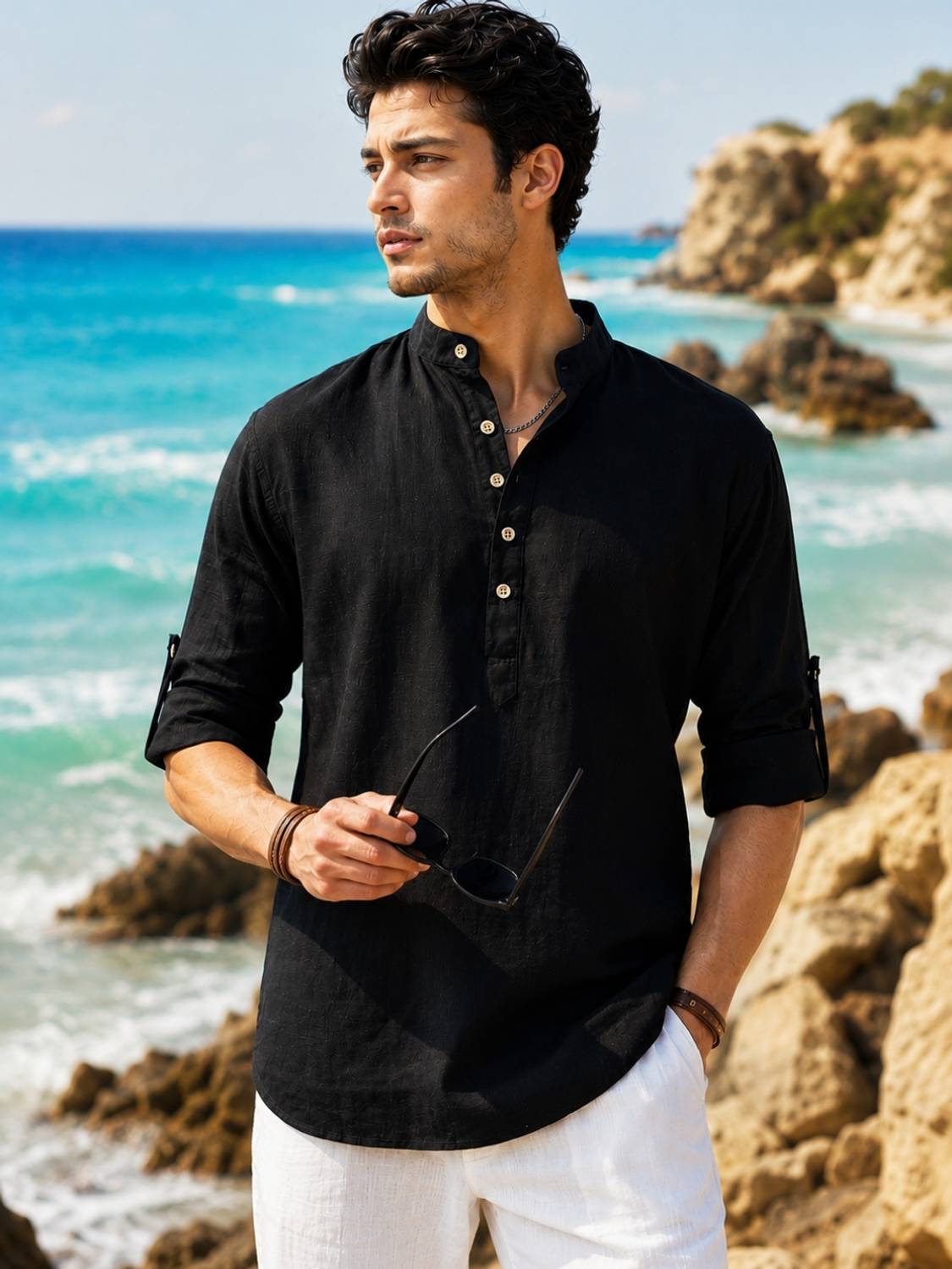 Majestic Men Self Design Straight Kurta - Image 1