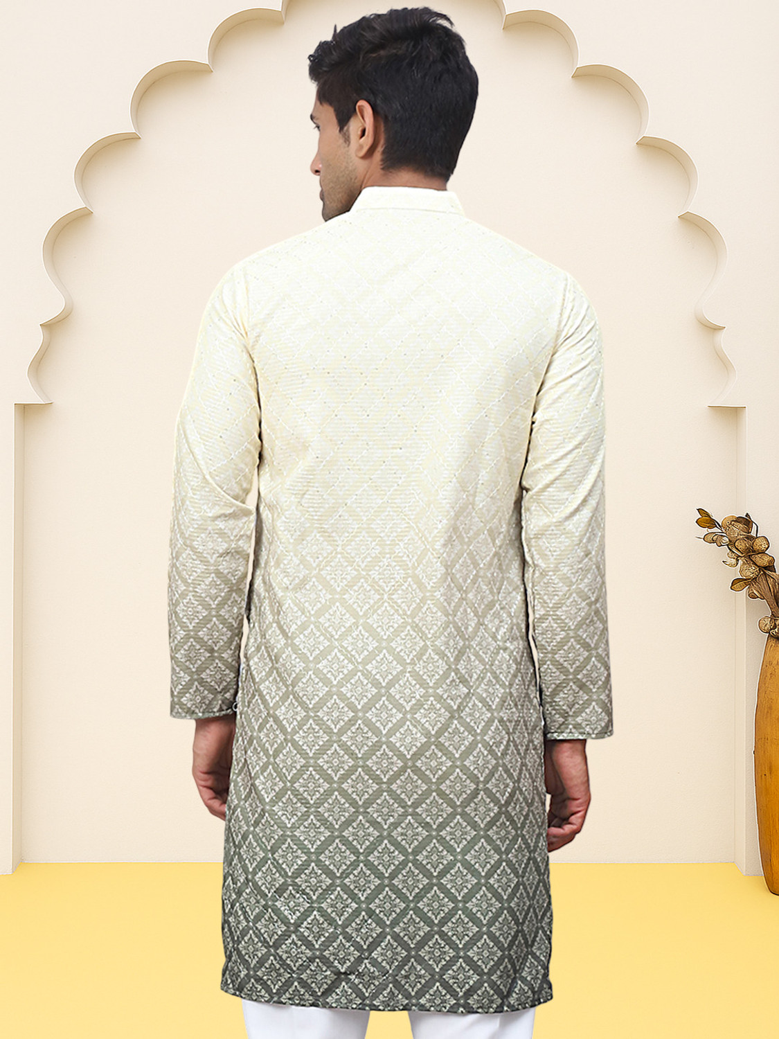 Image of Jompers Men Printed Straight Kurta