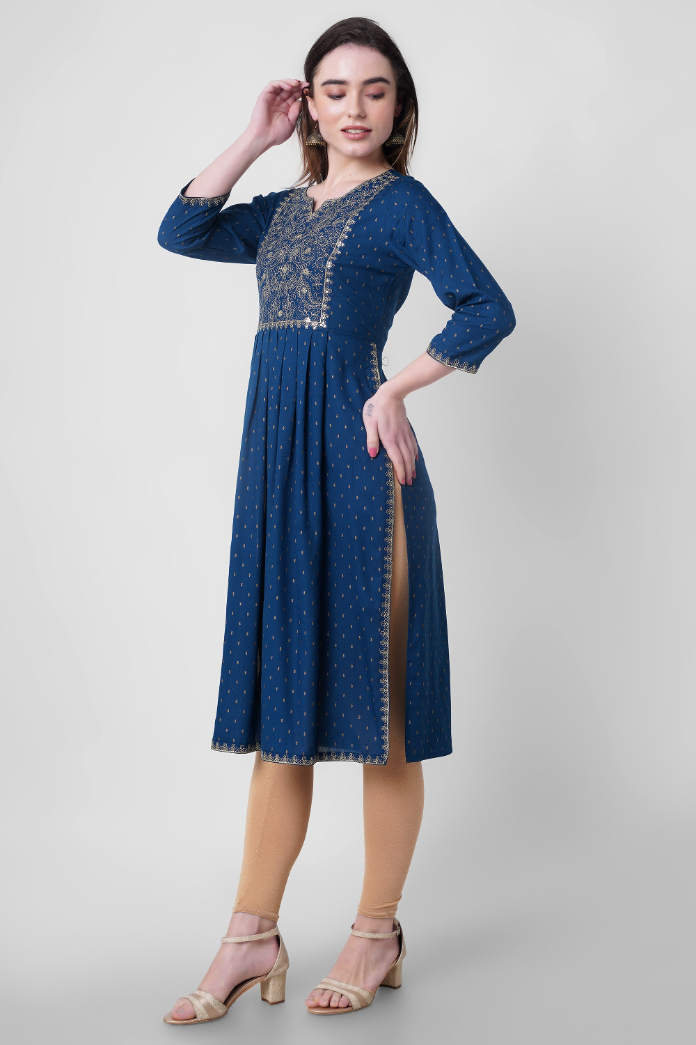 Image of Purvija Kurties Women Embroidered Anarkali Kurta