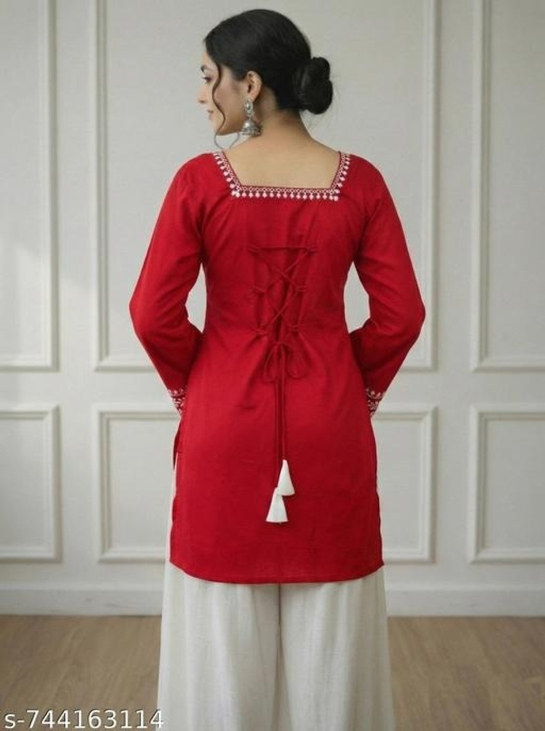 Image of VDRA Women Embroidered Straight Kurta