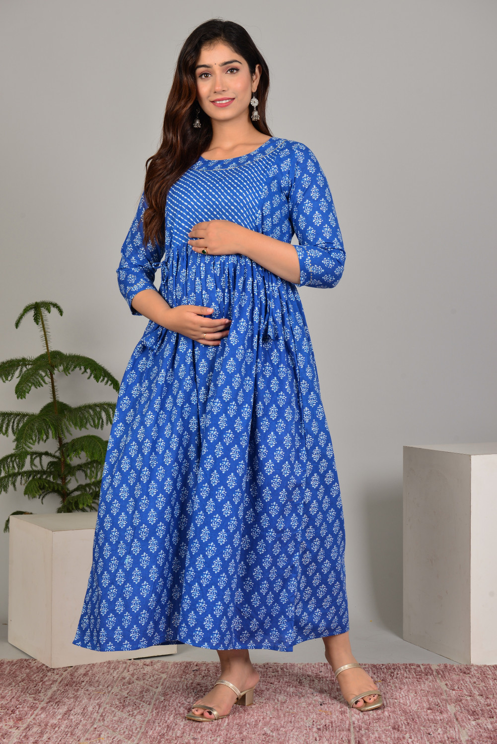 Image of Tulsiram Women Printed Anarkali Kurta