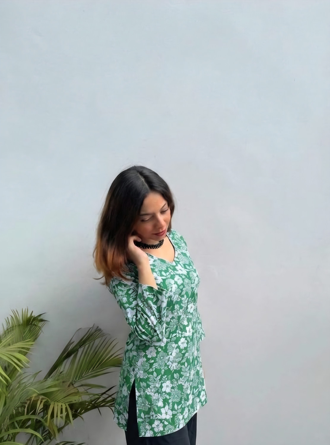 Image of mamtahub Women Floral Print A-line Kurta