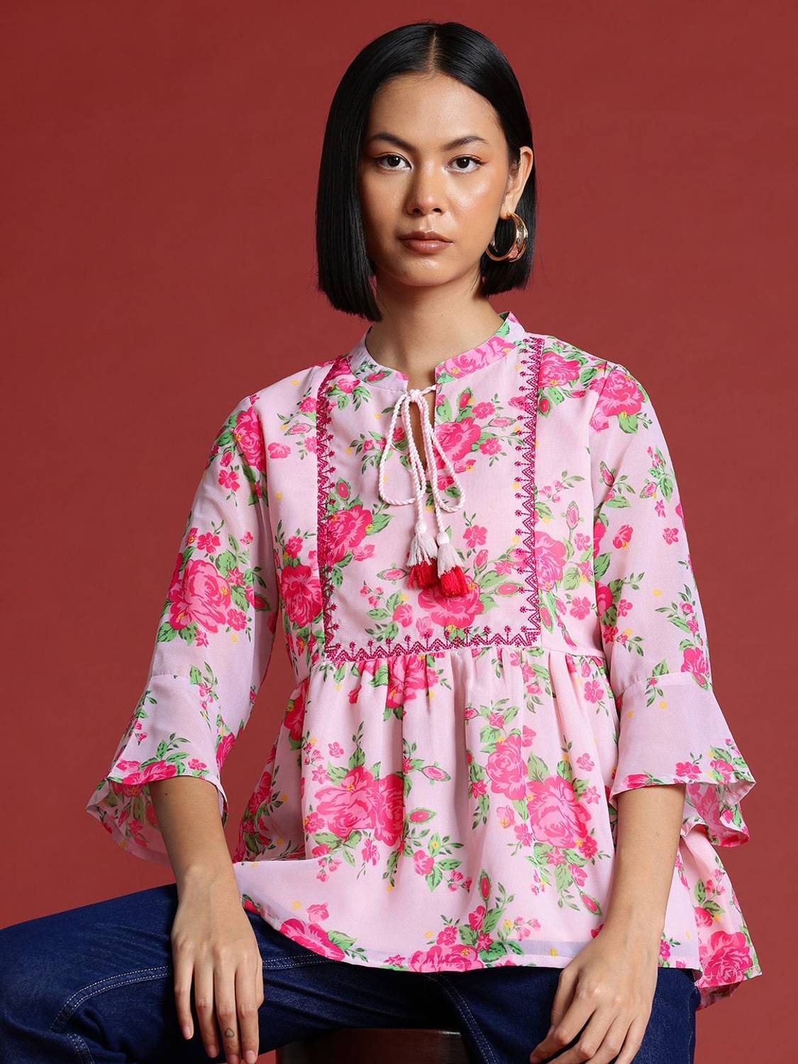 all about you Women Printed A-line Kurta