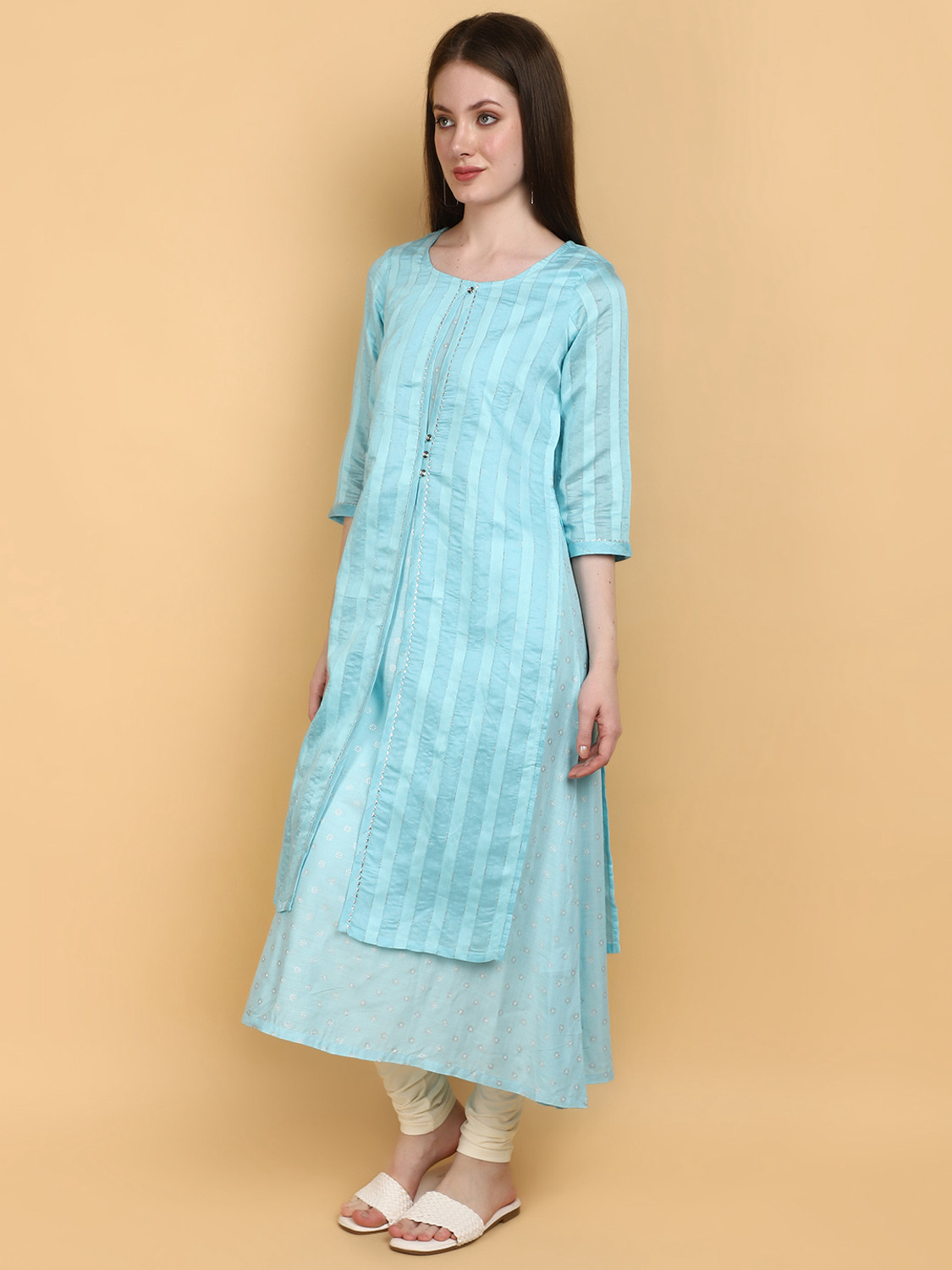 Image of V-MART Women Printed Flared Kurta