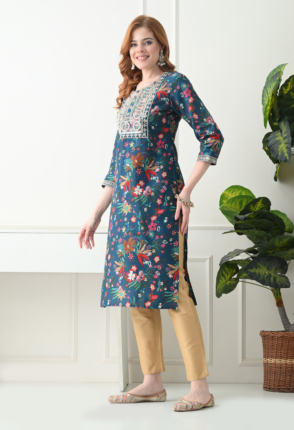 Image of KJFAB Women Printed Straight Kurta