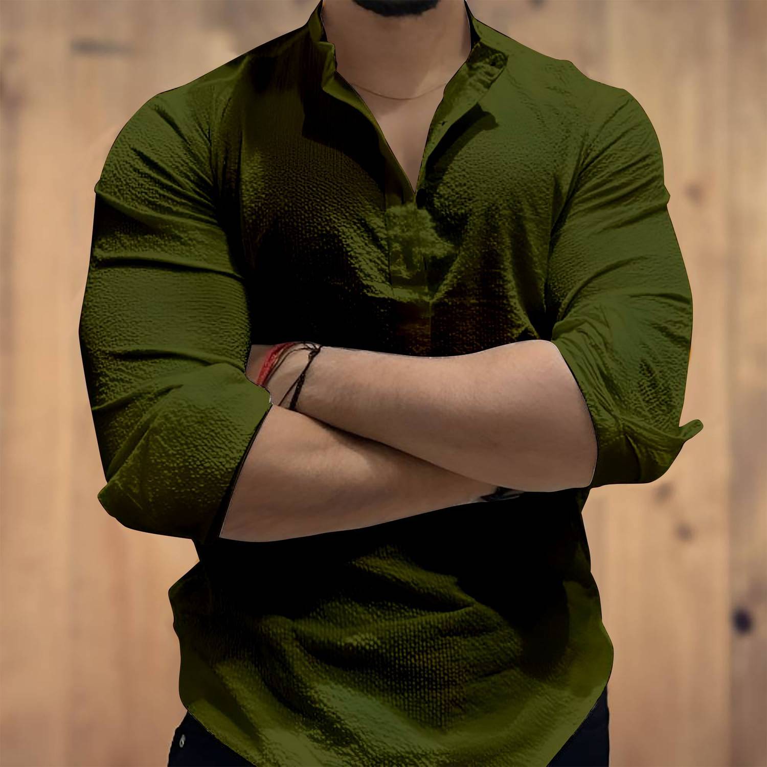 COMBRAIDED Men Self Design Straight Kurta - Image 2