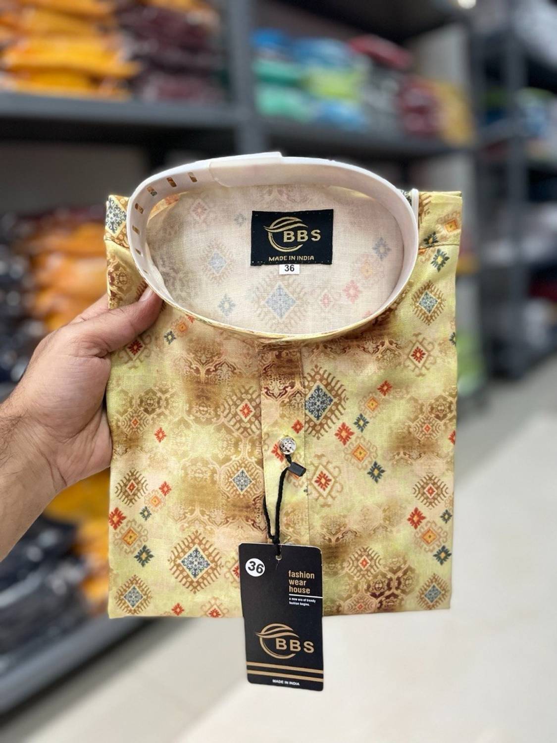 BBS CREATION Men Printed Straight Kurta