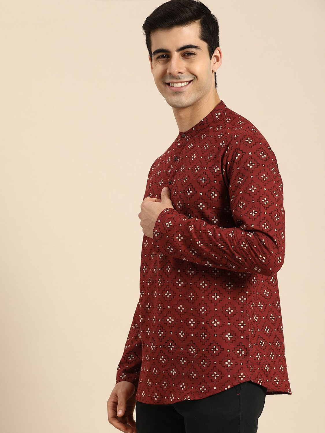 Image of ANOUK Men Printed Straight Kurta