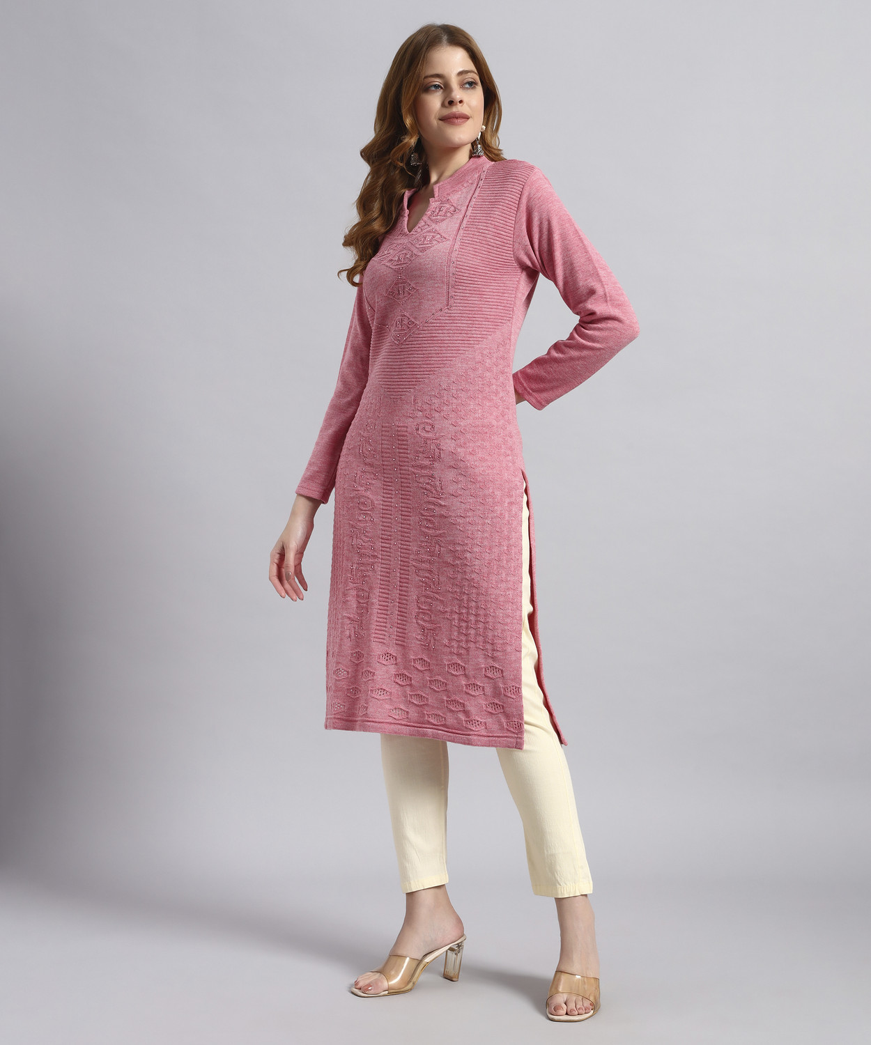 Image of Brayles Women Self Design Straight Kurta