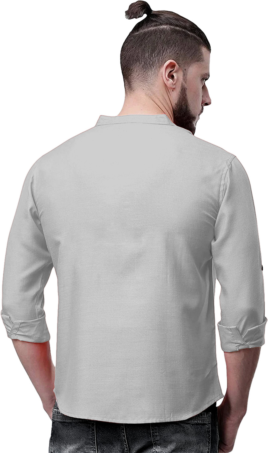 Image of FOLGEN Men Self Design Straight Kurta