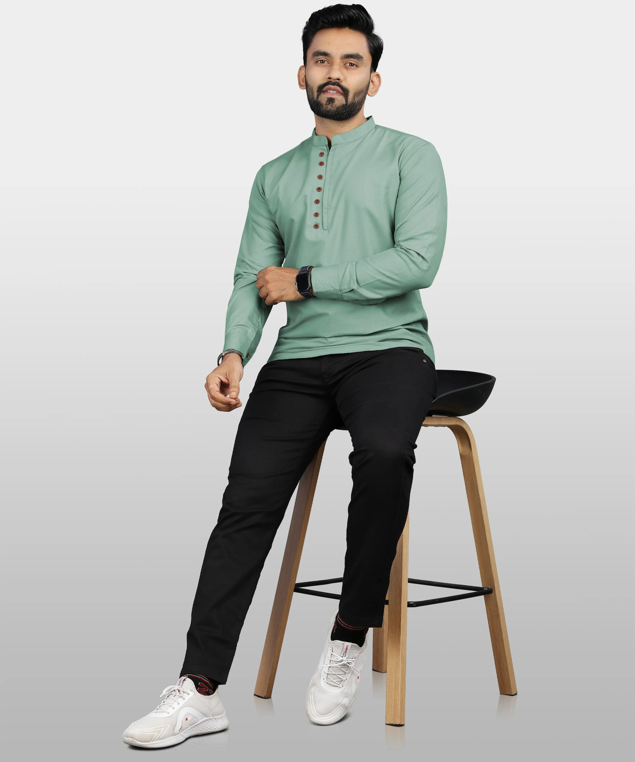 Image of RAFSON Men Solid Straight Kurta
