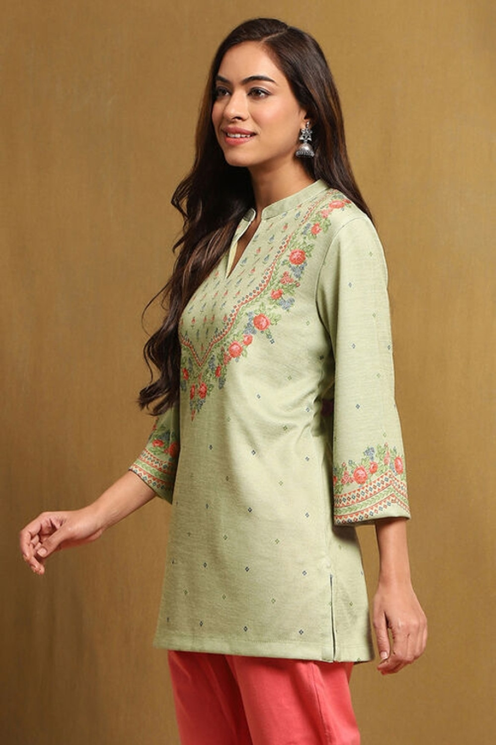 Image of BIBA Women Printed Straight Kurta