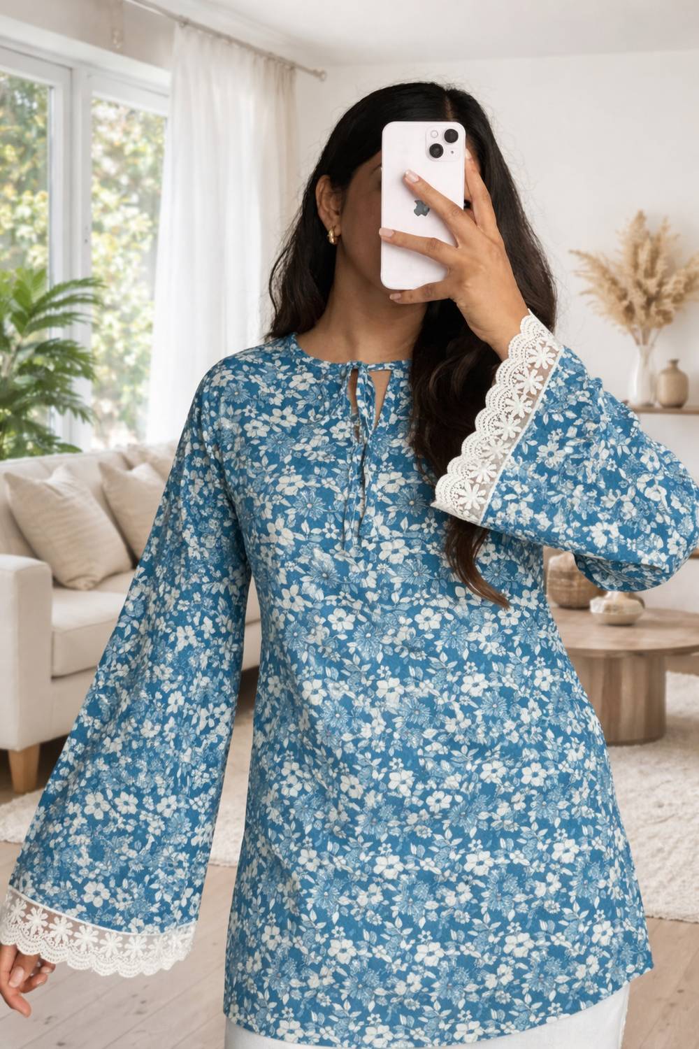 Adnika collection Women Floral Print Straight Kurta