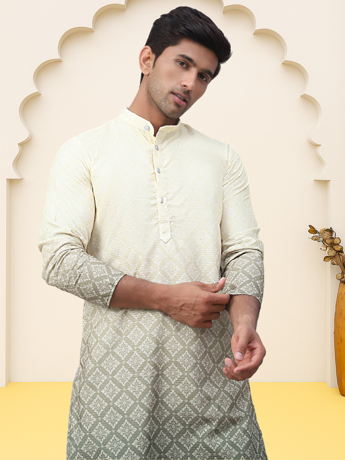 Image of Jompers Men Printed Straight Kurta
