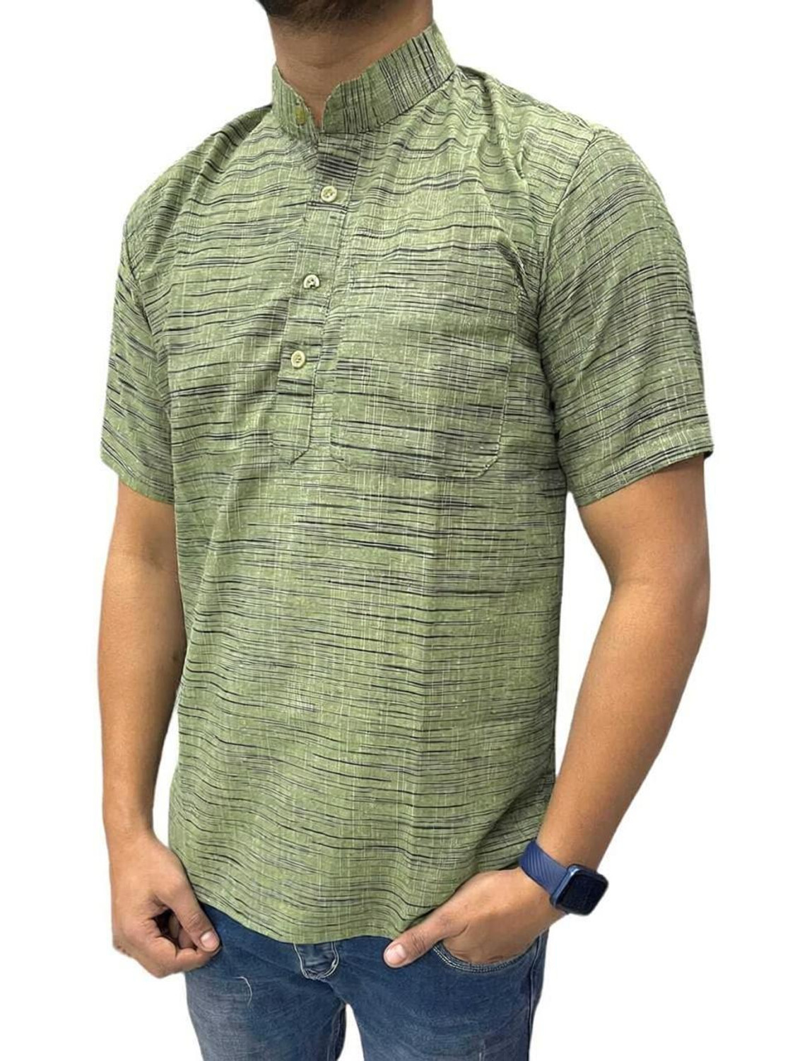 Image of MSF Men Striped Straight Kurta