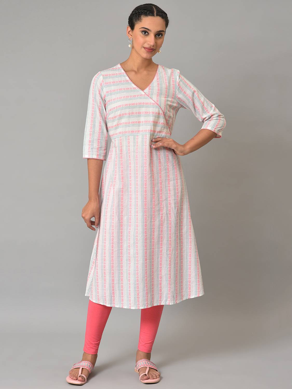 Aurelia Women Self Design A-line Kurta