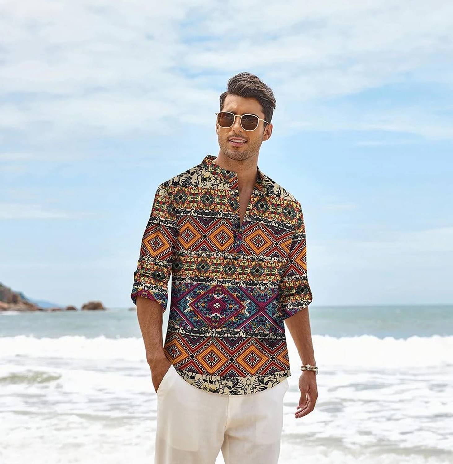HEMADHAV Men Yellow Printed Straight Kurta - Image 2