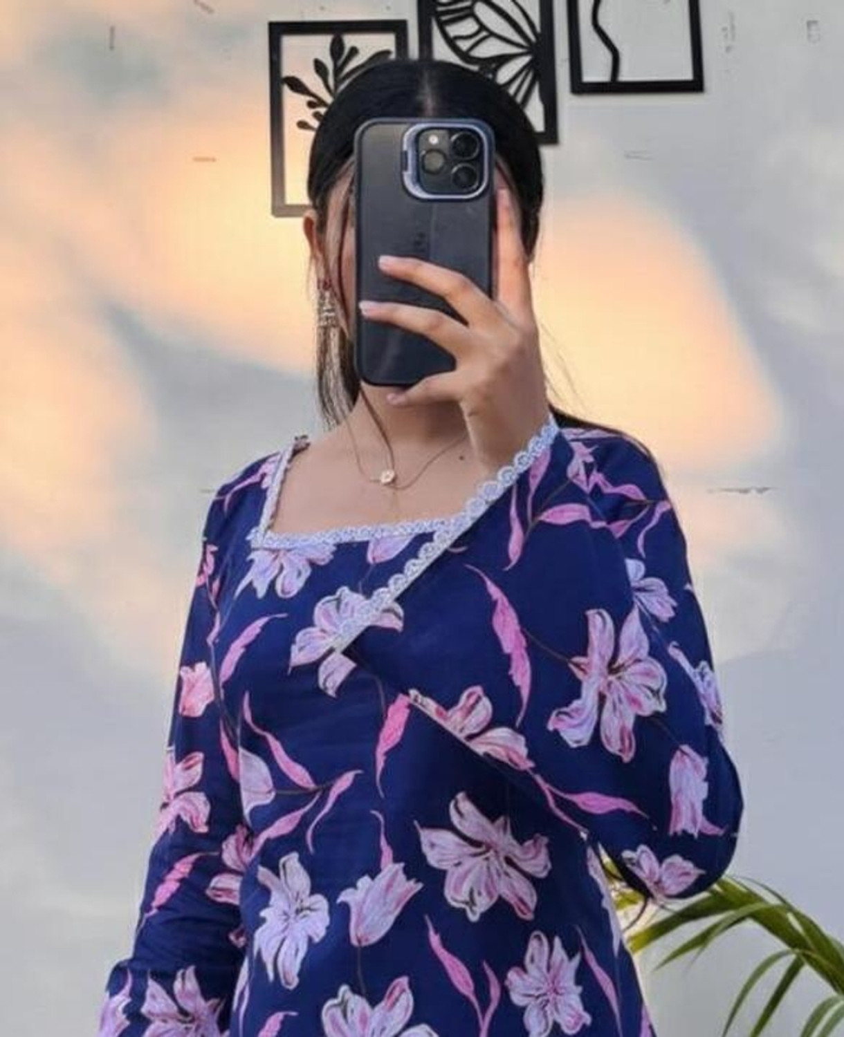 Image of NEW4U Women Floral Print A-line Kurta