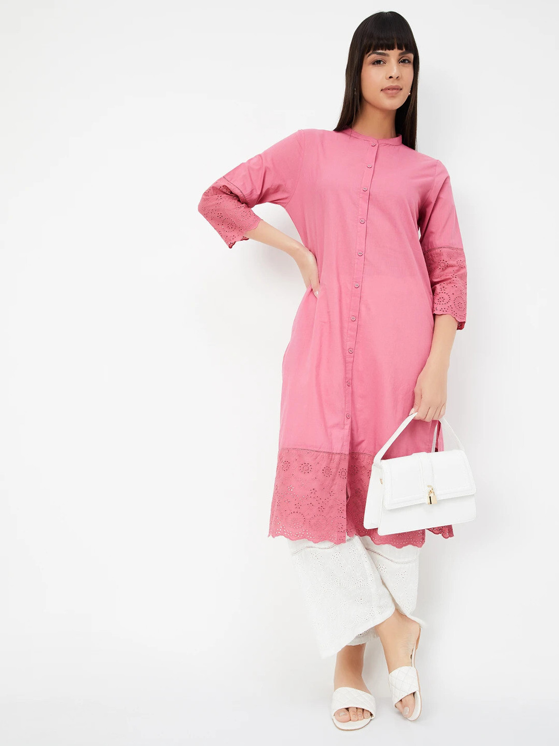 Image of MAX Women Embroidered Straight Kurta