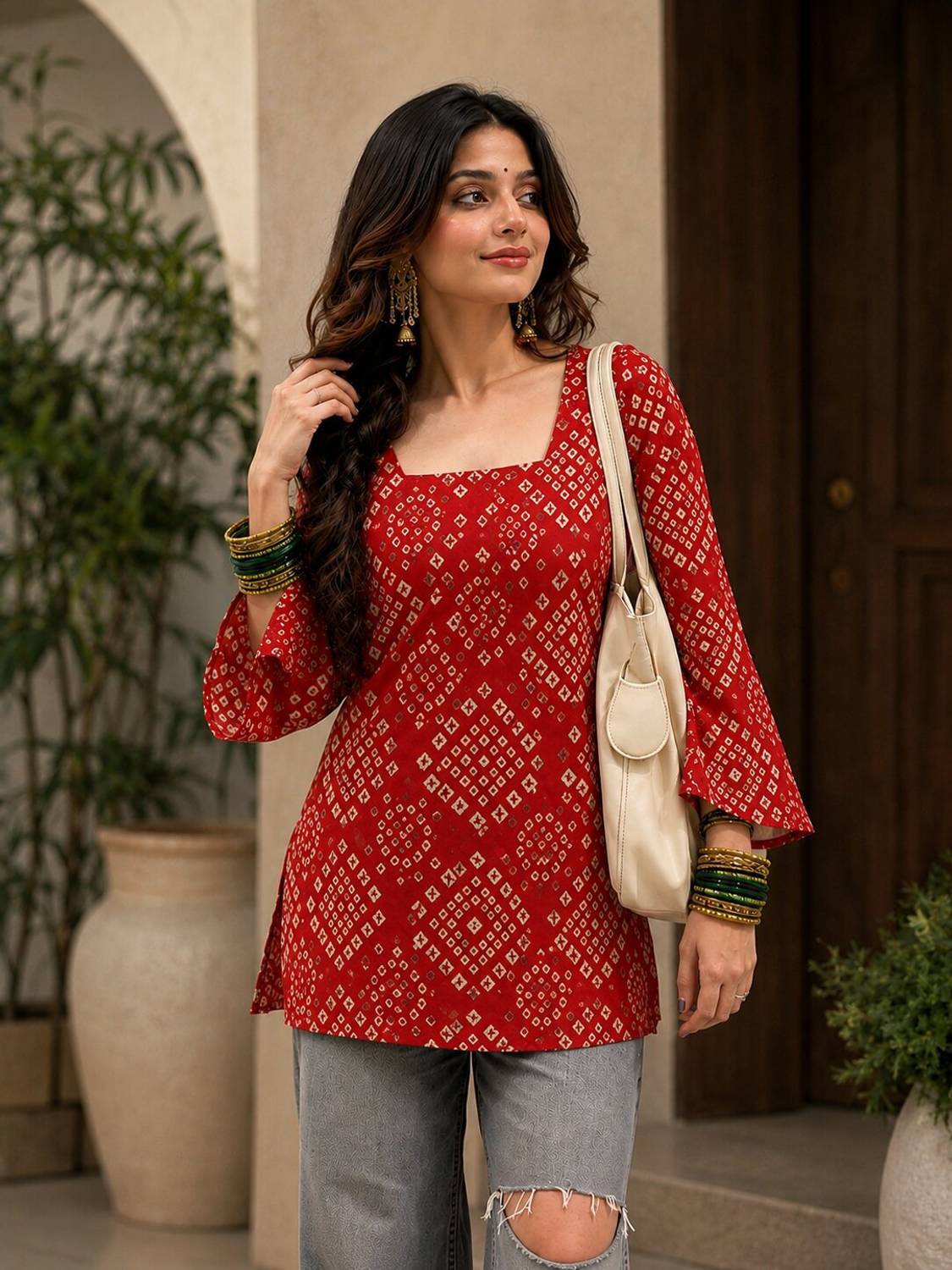 ALENJAN Women Printed A-line Kurta