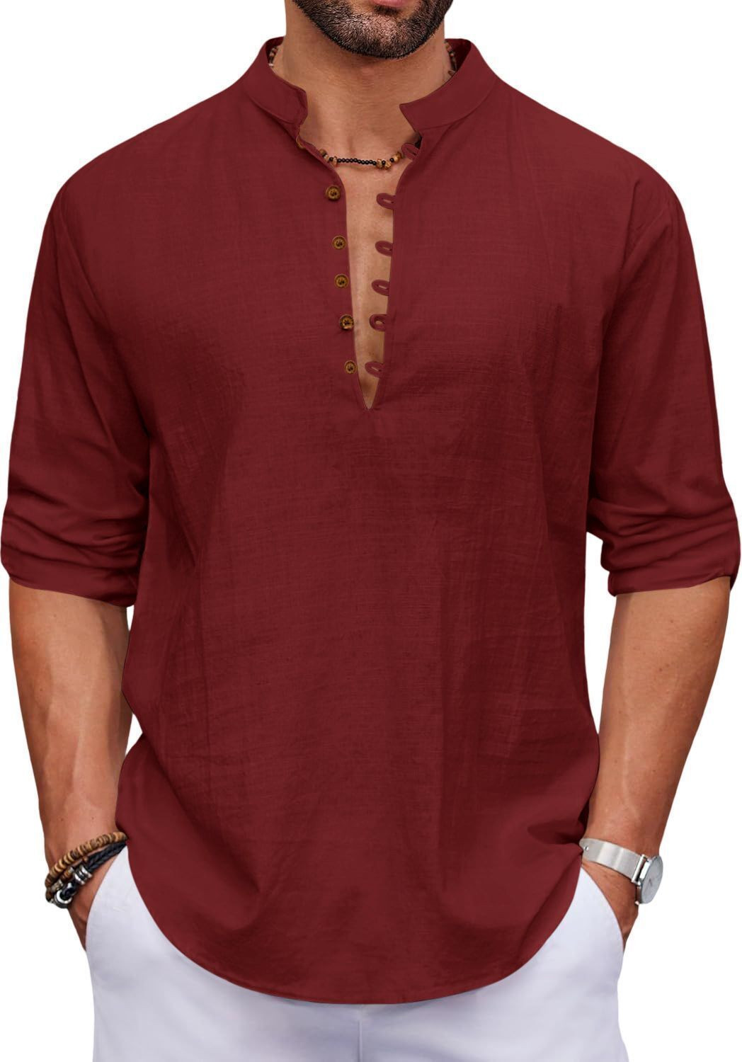 Image of ROYAL SCOUT Men Solid Straight Kurta