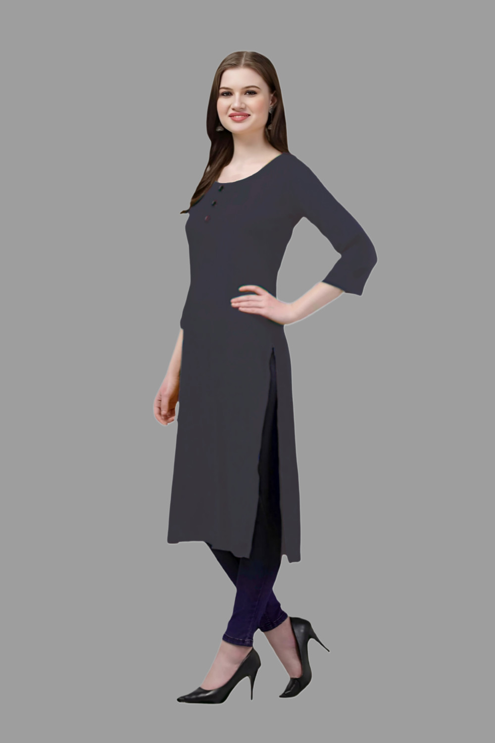 Image of HOCC Women Self Design Straight Kurta