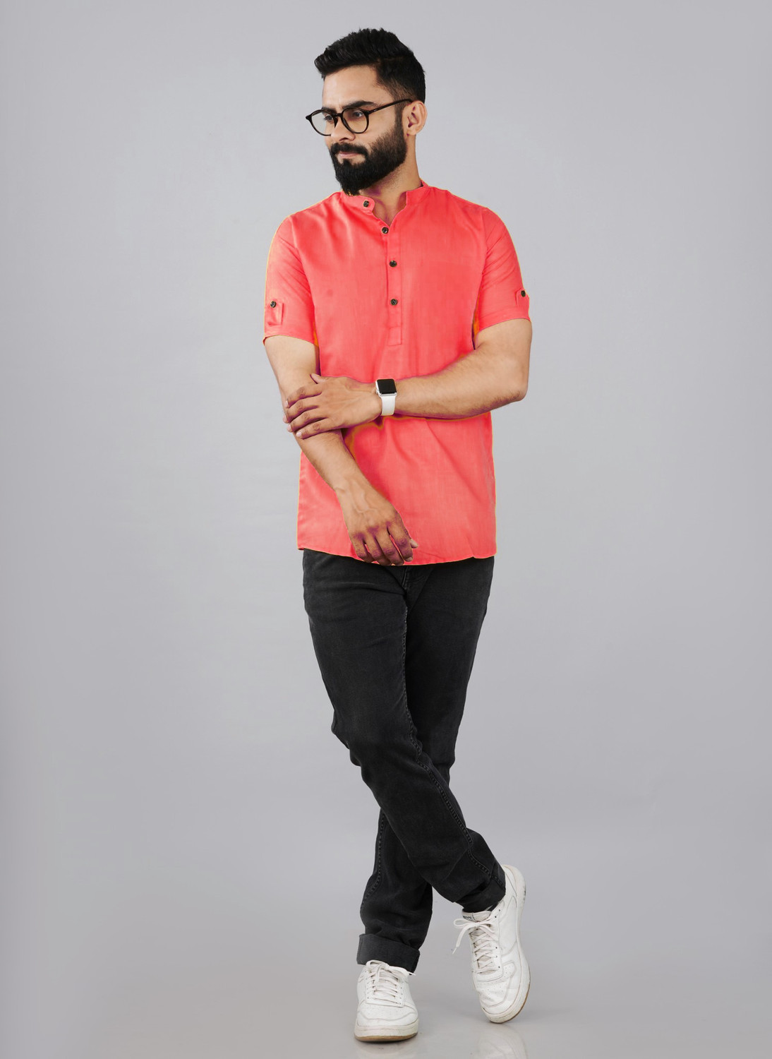 Image of Fashion Marts Men Solid Straight Kurta