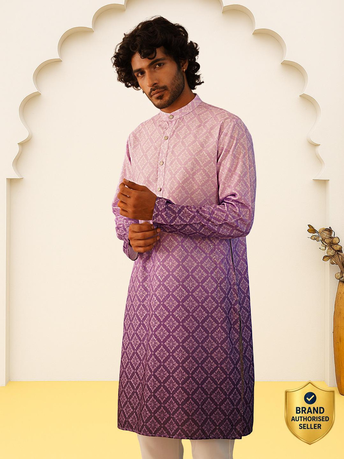 Image of Jompers Men Printed Straight Kurta