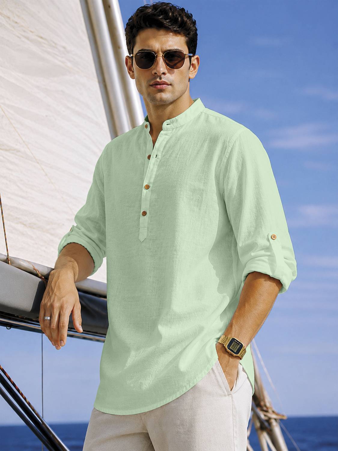 clothingveda Men Solid Straight Kurta - Image 2