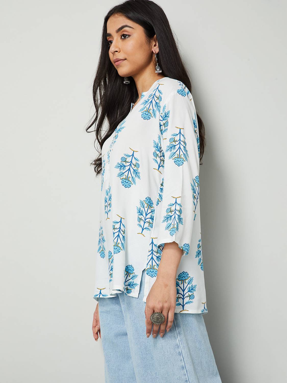 Melange Women Printed Straight Kurta - Image 4