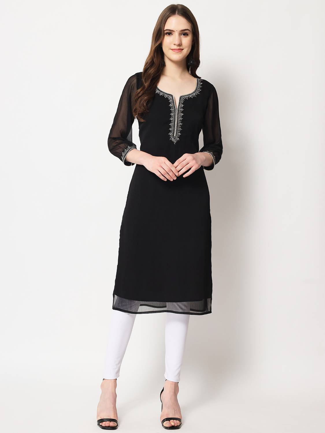 ARDITA Women Embroidered Straight Kurta