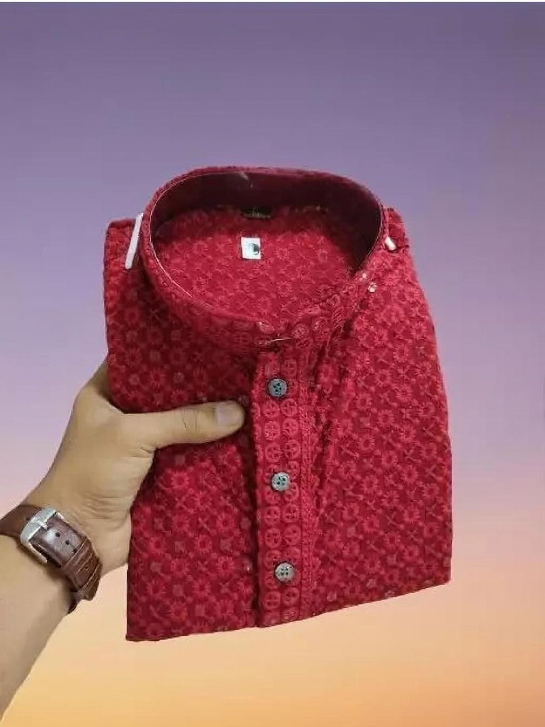 Image of fabzy Men Chikan Embroidery Straight Kurta