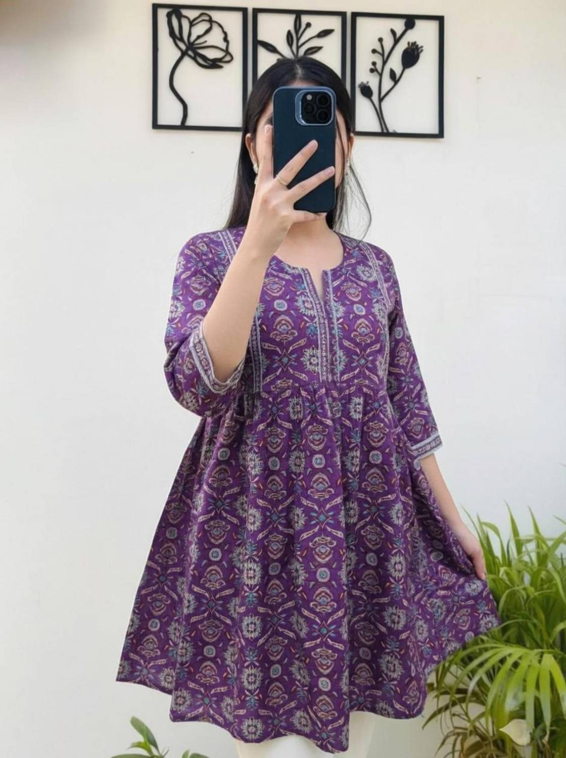 Aimca Women Printed Flared Kurta